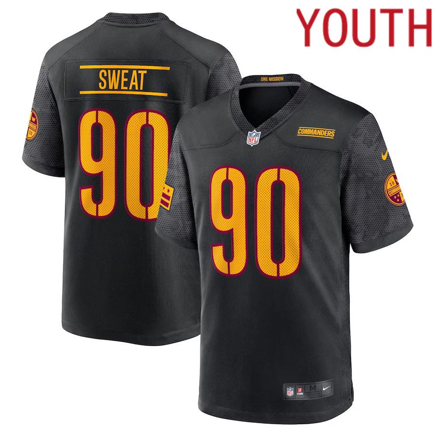 Youth Washington Commanders 90 Montez Sweat Nike Black Alternate Game NFL Jersey